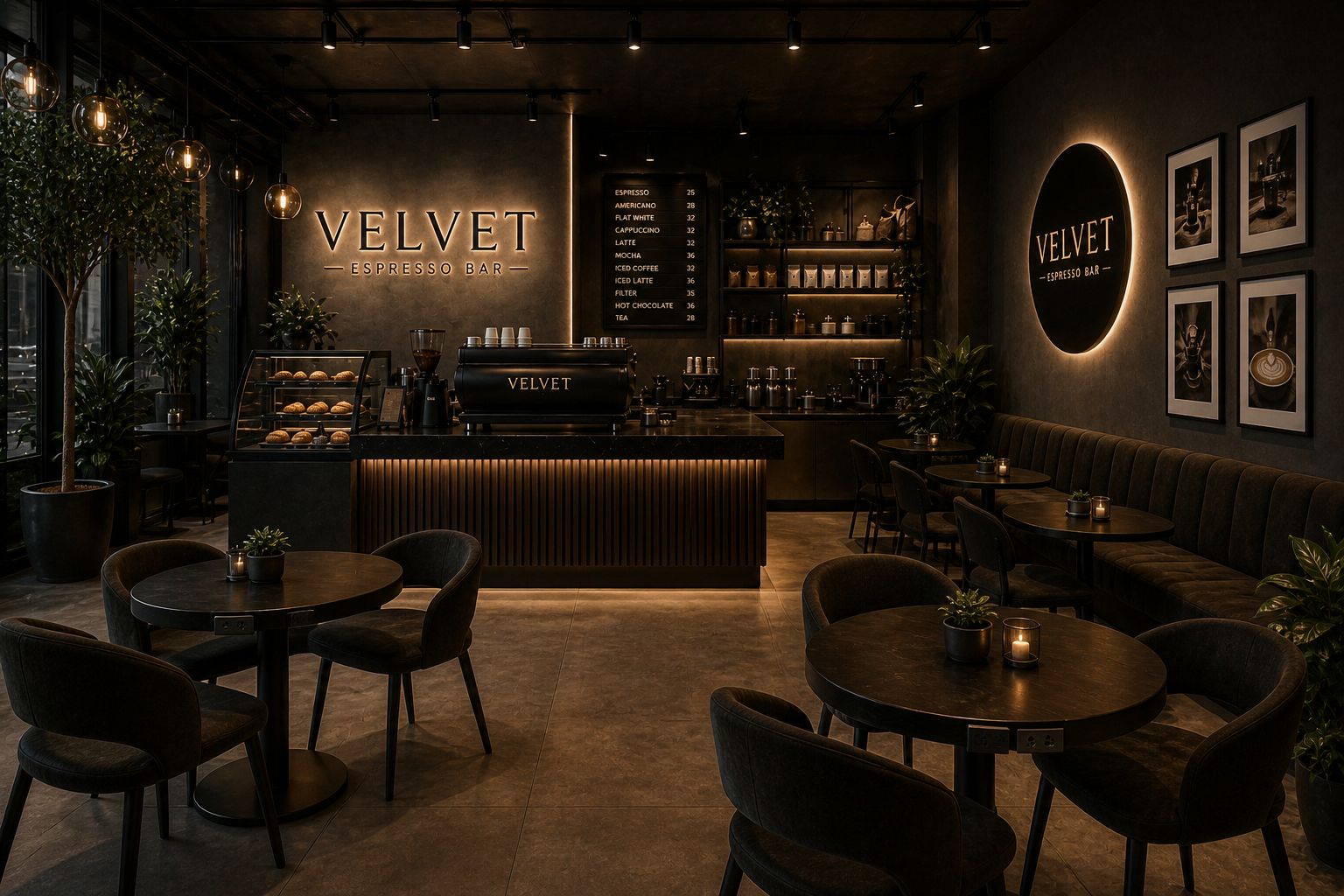 Velvet Espresso Bar interior layout